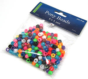 PonyPerlen Kunststoff Grossloc Mix Beads 6x8mm 50g